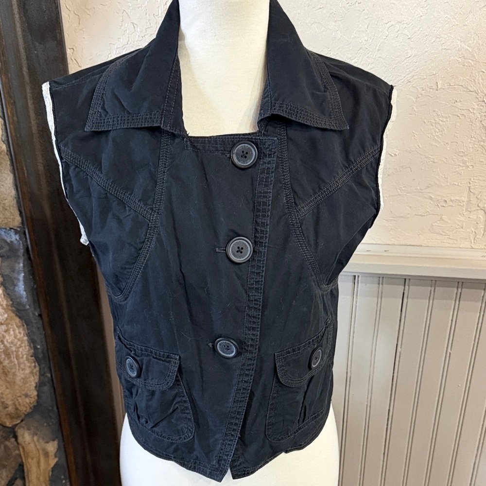 Mossimo Supply Co. Black Button-Up Vest